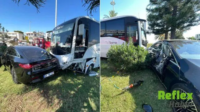 İ̇ncekum’da Midibüs Ve Otomobil Çarpıştı: 2 Yaralı