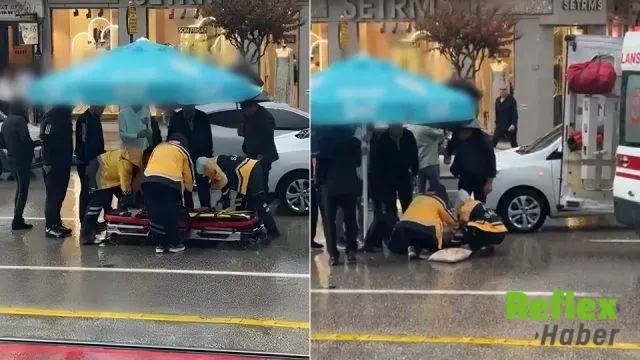 Bursa’da Yaralı Yayaya Yağmurdan Vatandaş Desteği