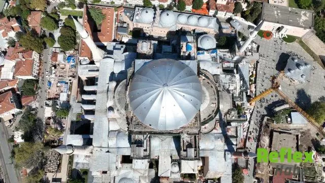 Ayasofya’nın Kubbesi Restorasyon Nedeniyle Gri Örtüyle Kaplandı