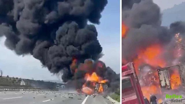 Kuzey Marmara Otoyolu’nda Tır Alev Alev: Patlamalar Trafiği Durdurdu