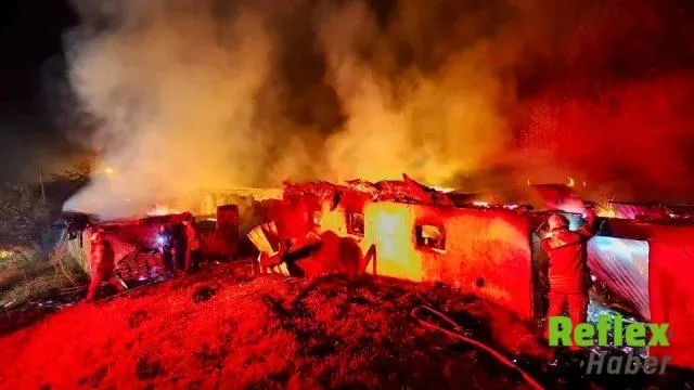 Bolu'da Saman Balyalarının Bulunduğu Kümeste Yangın