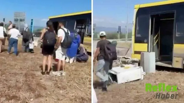 Bursa’da belediye otobüsü yoldan çıkarak trafoya çarptı
