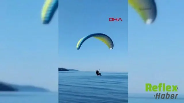 Boztepe’den Havalanan Paraşütçü Denize İ̇ndi