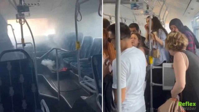 Metrobüste Dehşet Anları Alevler İçinde Kalan Araç Tahliye Edildi