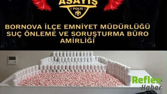 Bornova'da 43 Bin 730 Sentetik Ecza Yakalandı