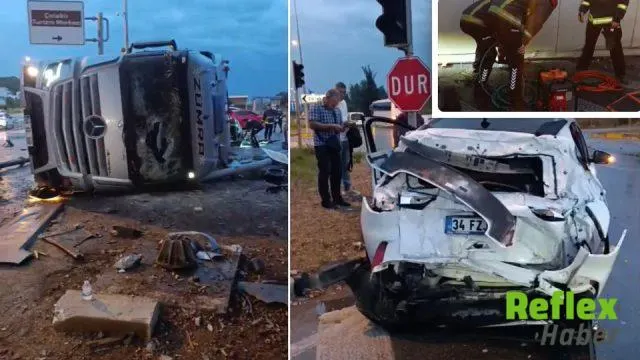 Manavgat’ta Tır Dolmuş Durağına Devrildi: İ̇ki Kadın Hayatını Kaybetti