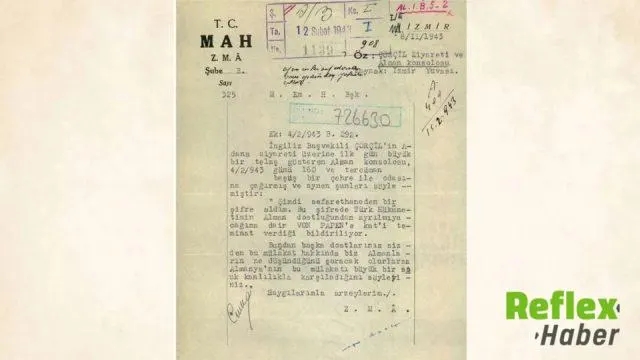 Mi̇t Arşivindeki 1943 Adana Görüşmesine Dair Alman Konsolosu Belgesi