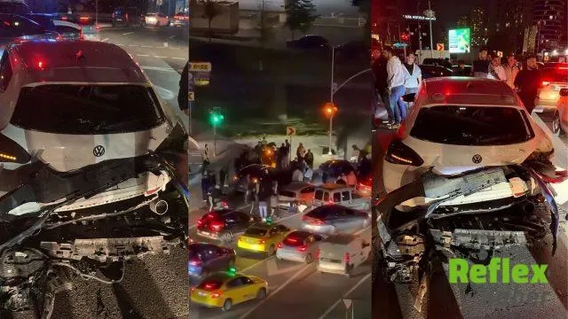 Asker Uğurlama Konvoyunda Şerit Değiştiren Otomobil Kaza Yaptı