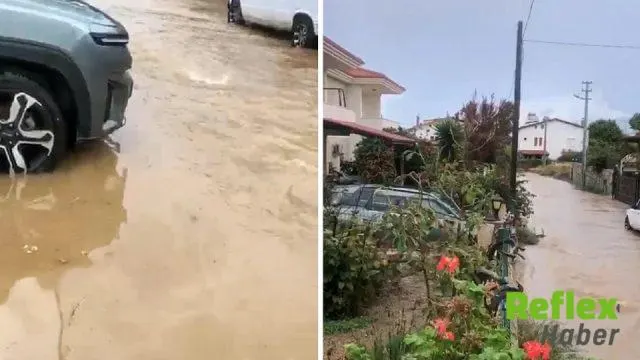 Datça’da Sağanak Etkisini Sürdürdü, Yollar Ve Araçlar Sular Altında Kaldı
