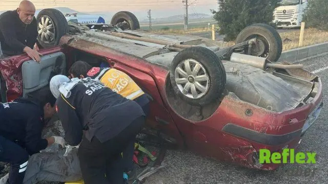 Pazarcık’ta Takla Atan Otomobildeki Sürücü Kurtarıldı