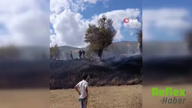 Bitlis Hizan'da Örtü Yangınına Rüzgar Engeli