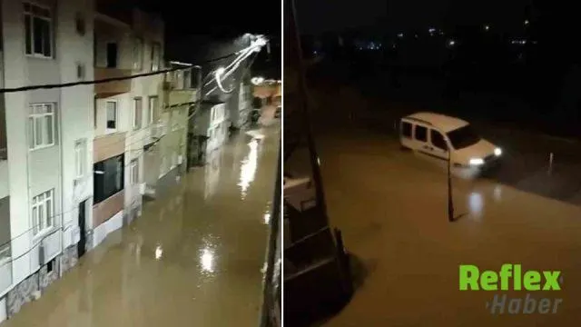 Biga Sokaklarında Yağmur Suyu Birikti, Vatandaş Olta Attı
