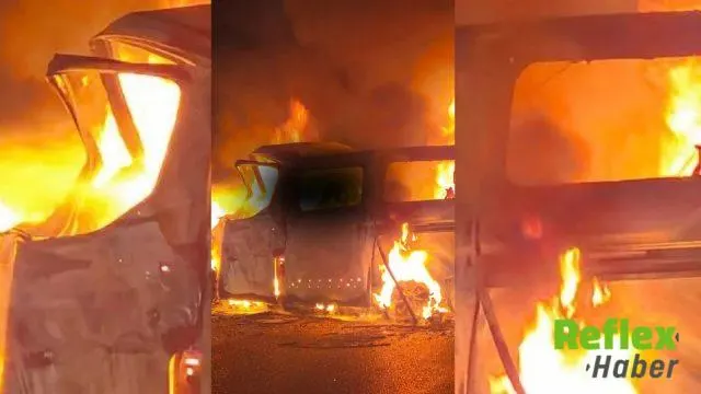 Dinar’da Minibüs Tıra Çarptı: Sürücü Alevler İ̇çinde Hayatını Kaybetti