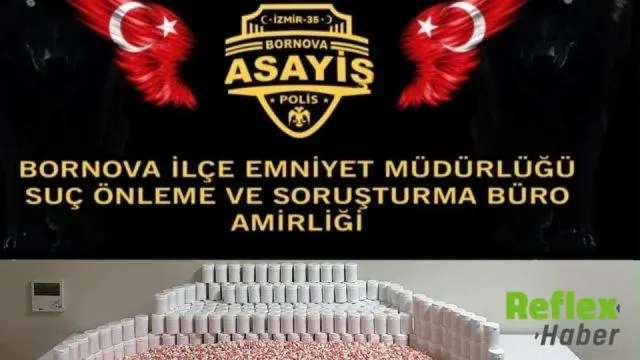 Bornova’da 43 Bin 730 Sentetik Ecza Ele Geçirildi