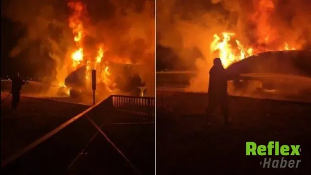 Kars'ta seyir halindeki tır alev alev yandı: Sürücü son anda kurtuldu