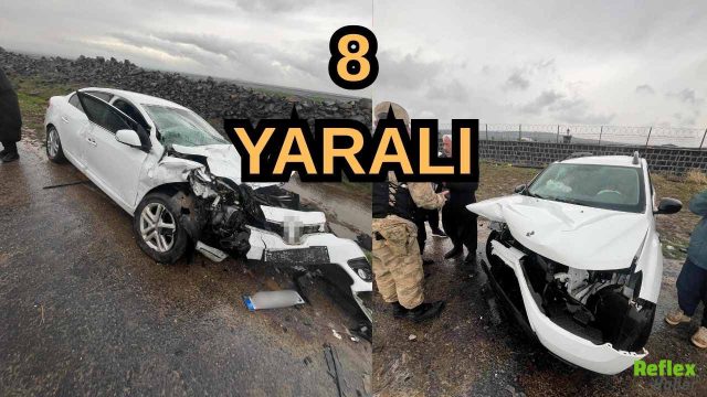 Siverek Yolunda Korkutan Kaza: Kafa Kafaya Çarpışmada 8 Yaralı