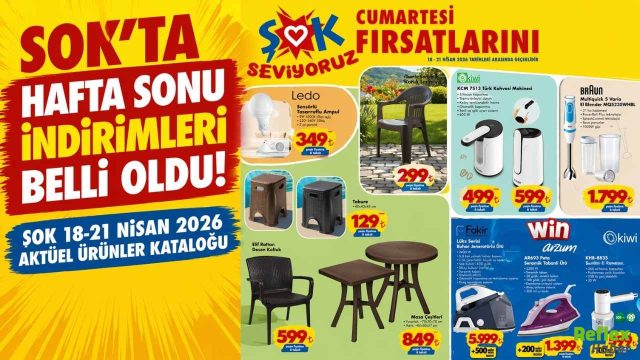 ŞOK’ta Hafta Sonu İndirimleri Belli Oldu: 18-21 Nisan 2026 Aktüel Ürünler Kataloğu
