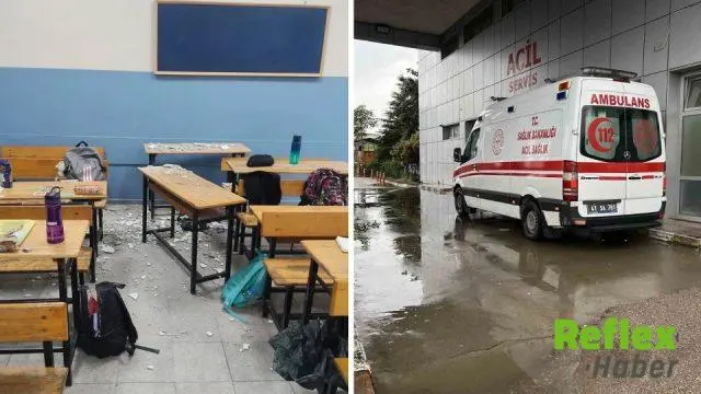 Derince’de Sınıf Tavanından Sıva Düştü: Üç Öğrenci Yaralandı