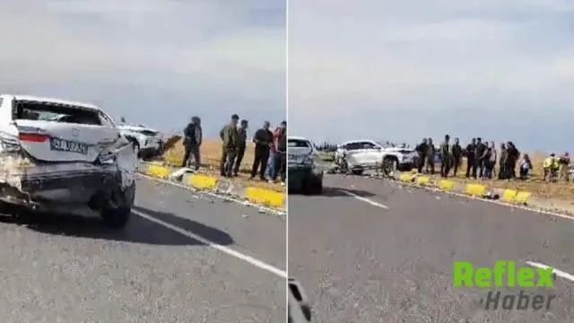 Nusaybin’de Tırın Çarptığı İ̇ki Otomobilde 5 Kişi Yaralandı