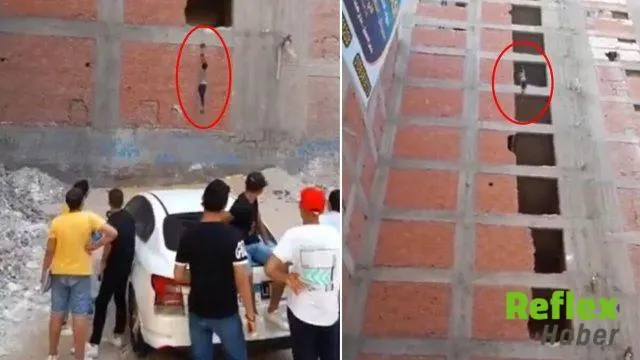İnşaat işçilerini halat sistemiyle yukarı taşıdılar