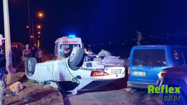 Reyhanlı’da Takla Atan Otomobil İ̇ki Tır Sürücüsüne Çarptı