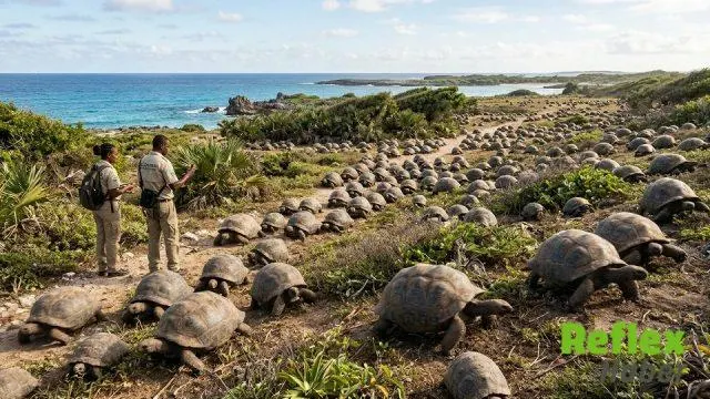 Aldabra Atolü'nde Dev Kaplumbağalar İ̇nsan Nüfusunu Geride Bıraktı