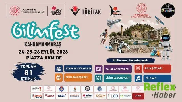 Kahramanmaraş’ta BİLİMFEST heyecanı başlıyor: 3 gün sürecek