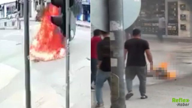 Zabıta Uyarısından Sonra Krize Girdi! Çarşı Ortasında Kendini Yaktı